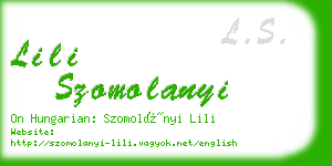 lili szomolanyi business card